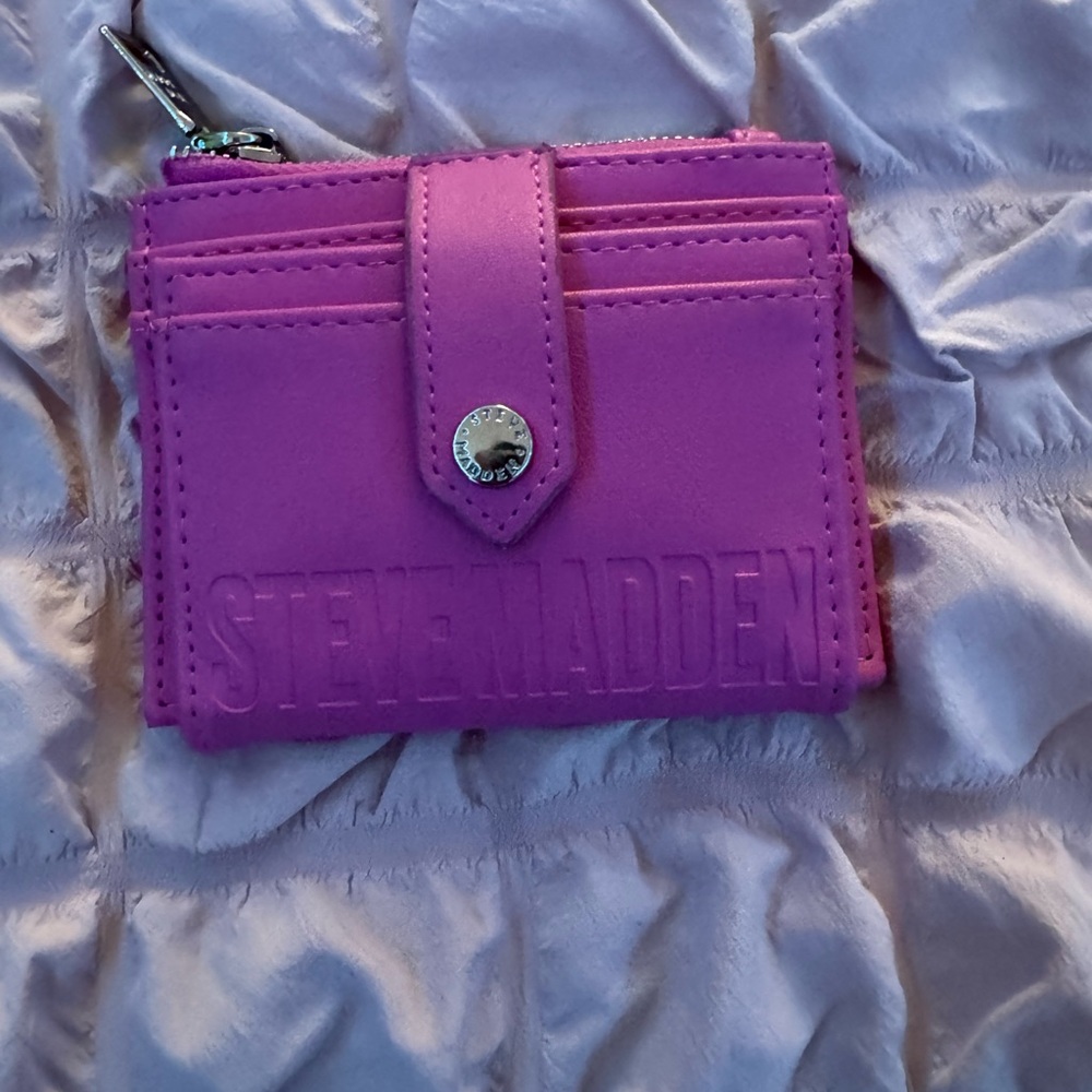 Steve Madden Pink Wallet with Textured Design